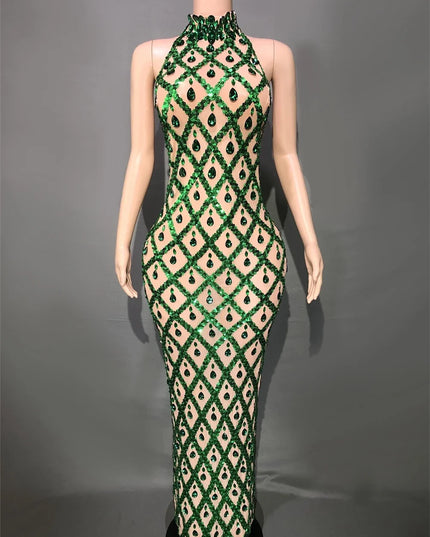 Diamond Illusion Bodycon Gown